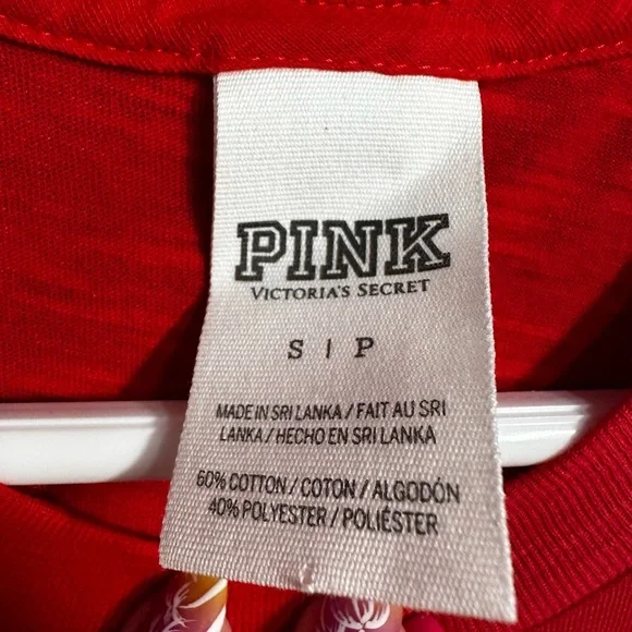 PINK Victoria's Secret Red and Gold Graphic Tee - Picture 5 of 8